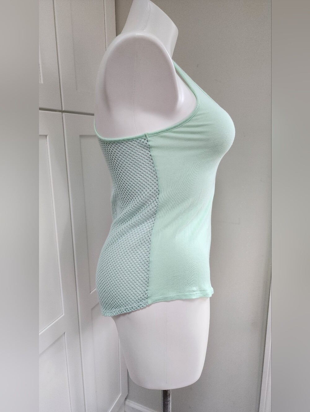 Express Mint Green Mesh Back Racerback Tank Top - Picture 4 of 7